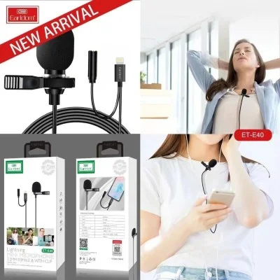 Earldom&reg; E40 Mini Microphone (Lightning) 3.5Mm Female With Clip